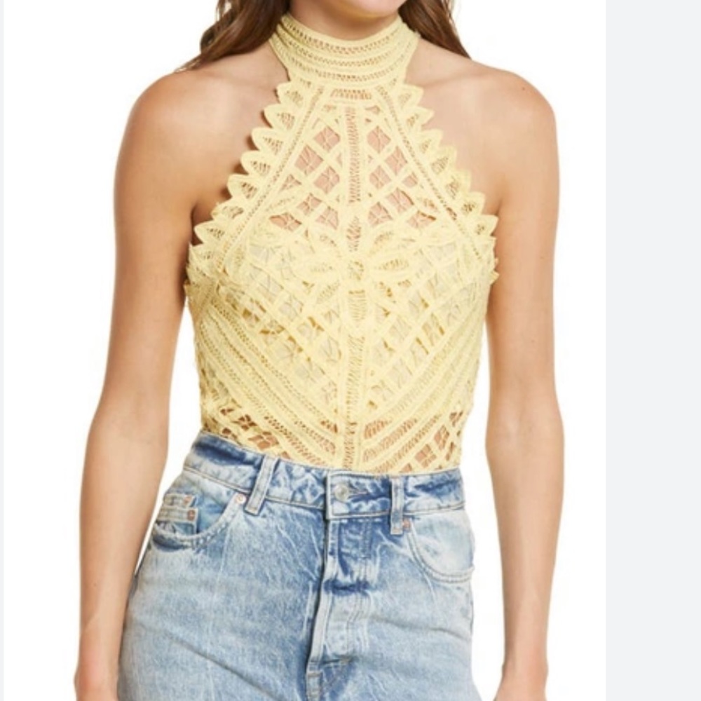 Free People Intimates Body Suit - NWOT - Buttery Yellow XL